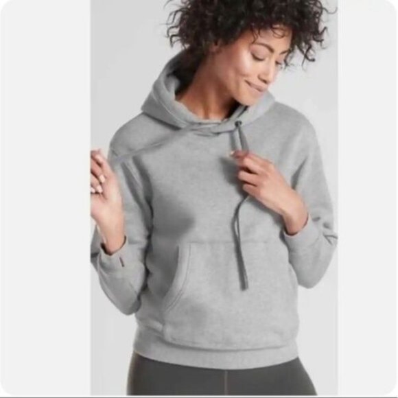 Athleta | Tops | Athleta 247 Hoodie Pullover Kangaroo Pocket Hoodie  Sweatshirt Gray | Poshmark